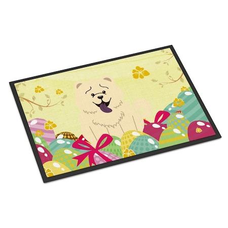 Carolines Treasures 24 x 36 in. Easter Eggs Chow Chow White Indoor or Outdoor Mat BB6140JMAT